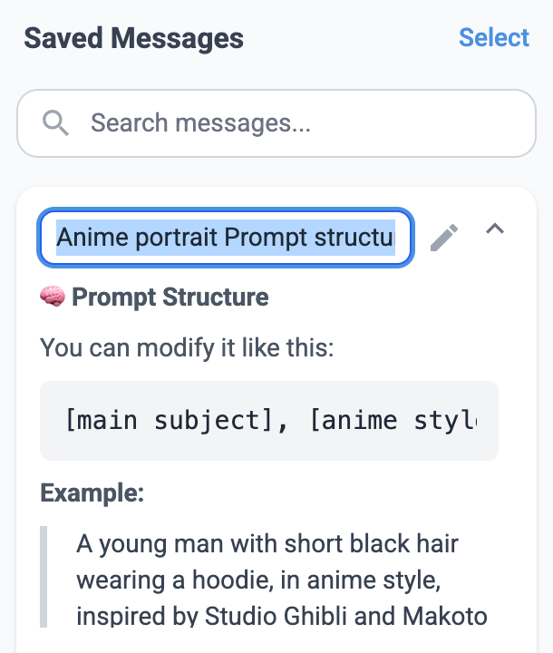 Organizing saved ChatGPT snippets with tags and notes