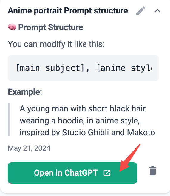 Recalling a saved ChatGPT response and reusing it in a conversation